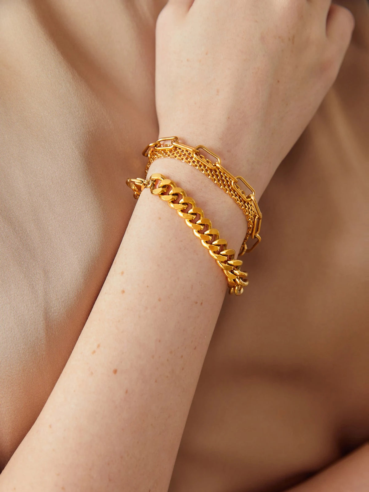 Kit com 3 Pulseiras de Corrente Sofia