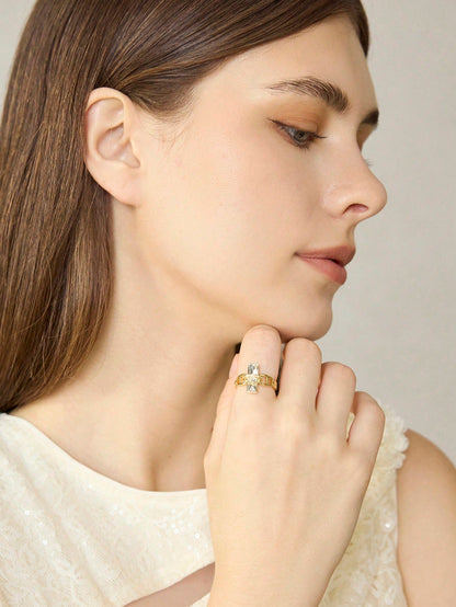 Anel Retangular Giselle TAINA JOIAS