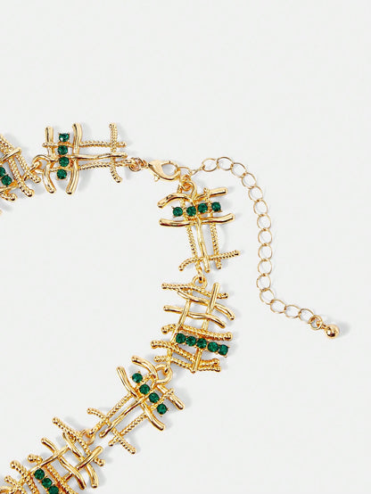Colar de Strass Esmeralda Alina