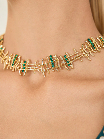 Colar de Strass Esmeralda Alina
