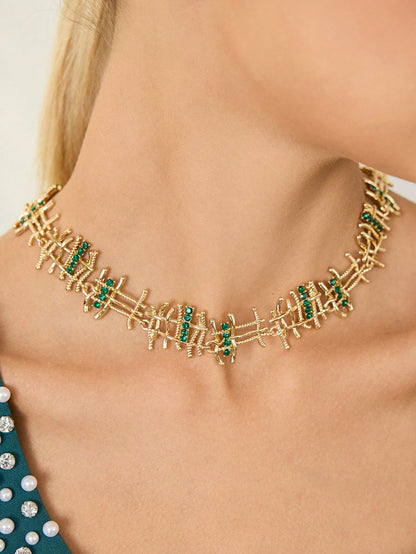 Colar de Strass Esmeralda Alina
