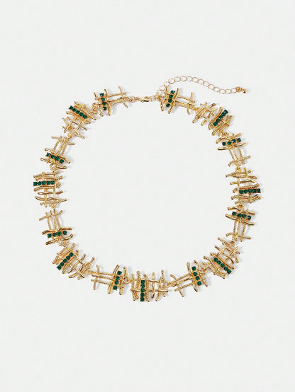 Colar de Strass Esmeralda Alina