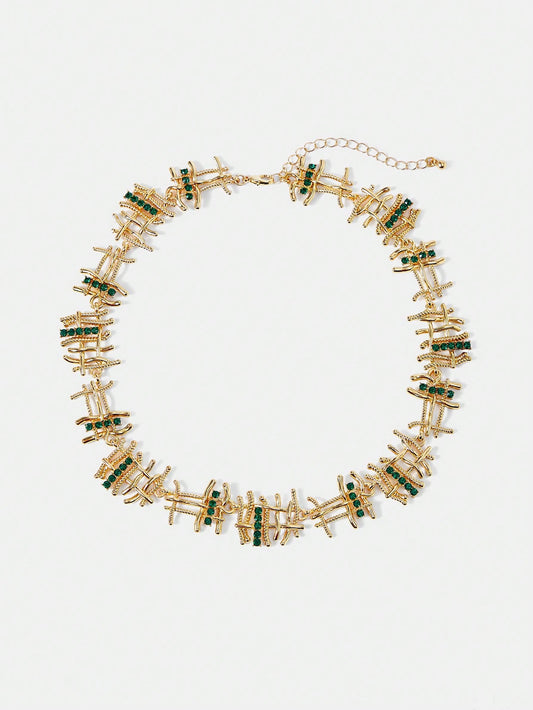 Colar de Strass Esmeralda Alina