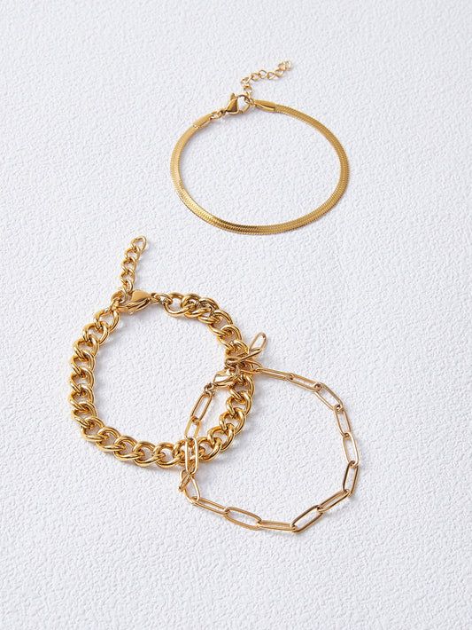 Kit com 3 Pulseiras Minimalistas Aurora