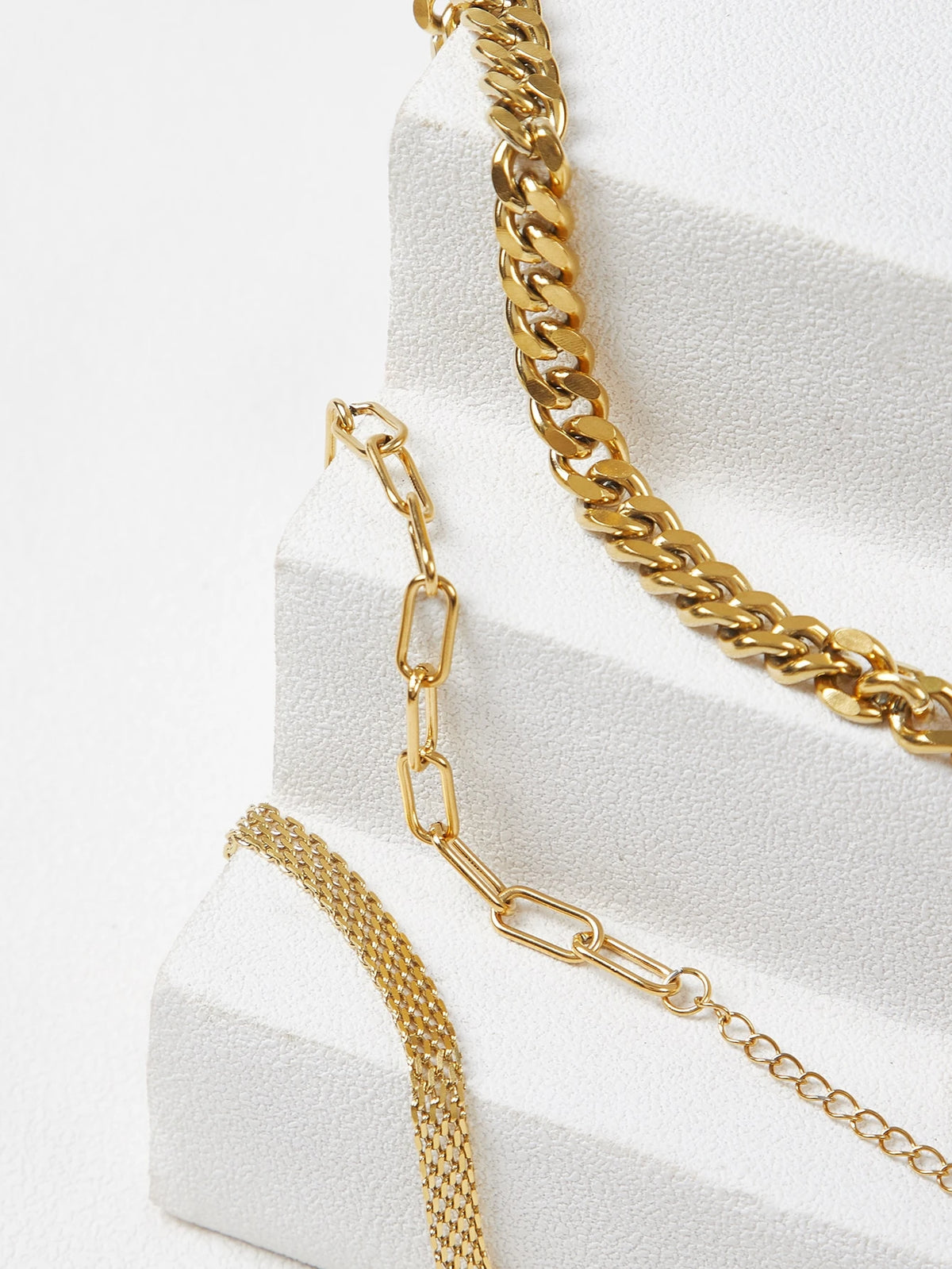 Kit com 3 Pulseiras de Corrente Sofia