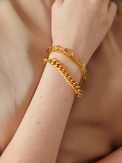Kit com 3 Pulseiras de Corrente Sofia