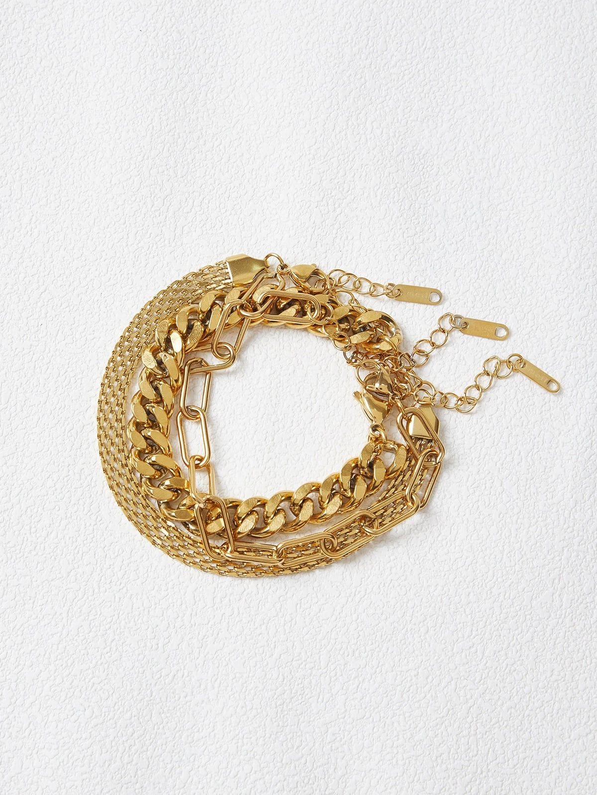 Kit com 3 Pulseiras de Corrente Sofia