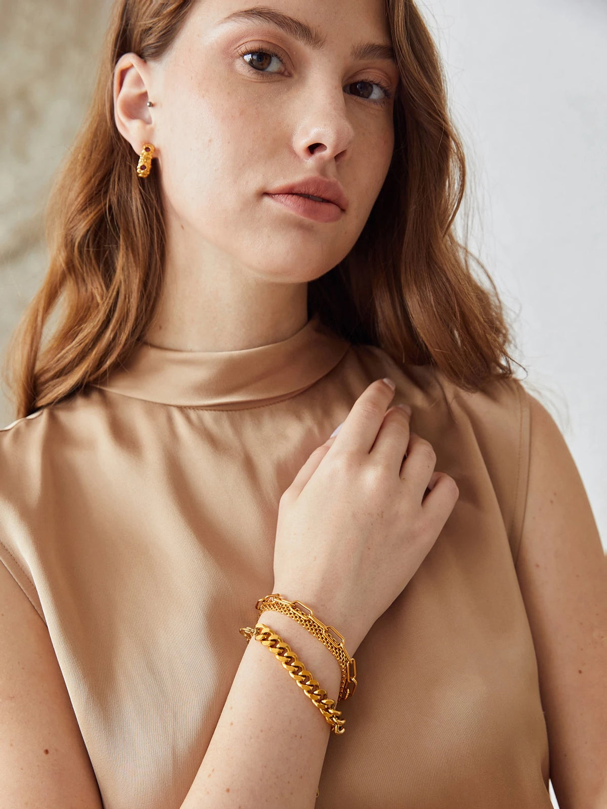 Kit com 3 Pulseiras de Corrente Sofia