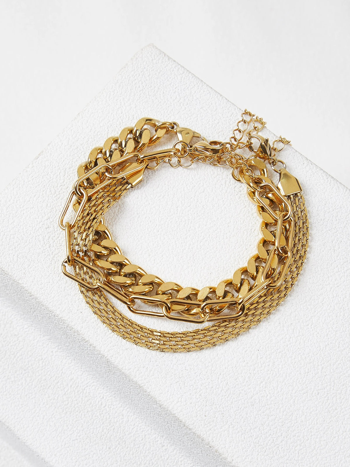 Kit com 3 Pulseiras de Corrente Sofia