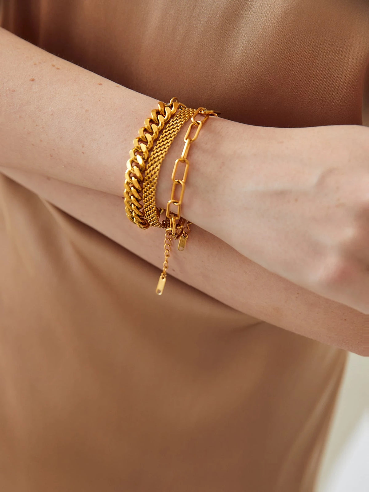 Kit com 3 Pulseiras de Corrente Sofia