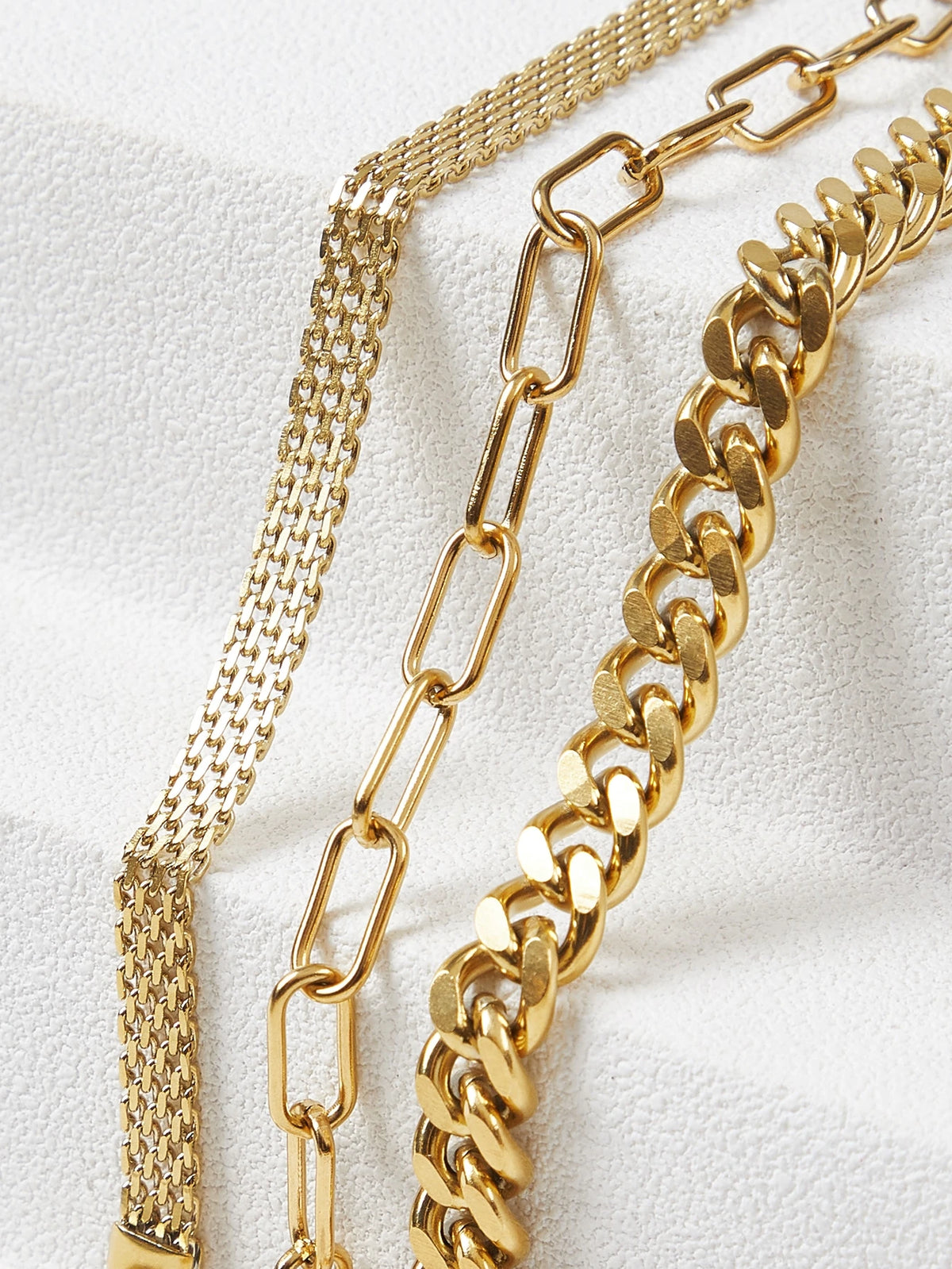 Kit com 3 Pulseiras de Corrente Sofia
