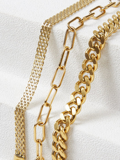 Kit com 3 Pulseiras de Corrente Sofia