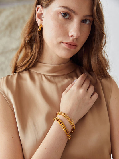 Kit com 3 Pulseiras de Corrente Sofia