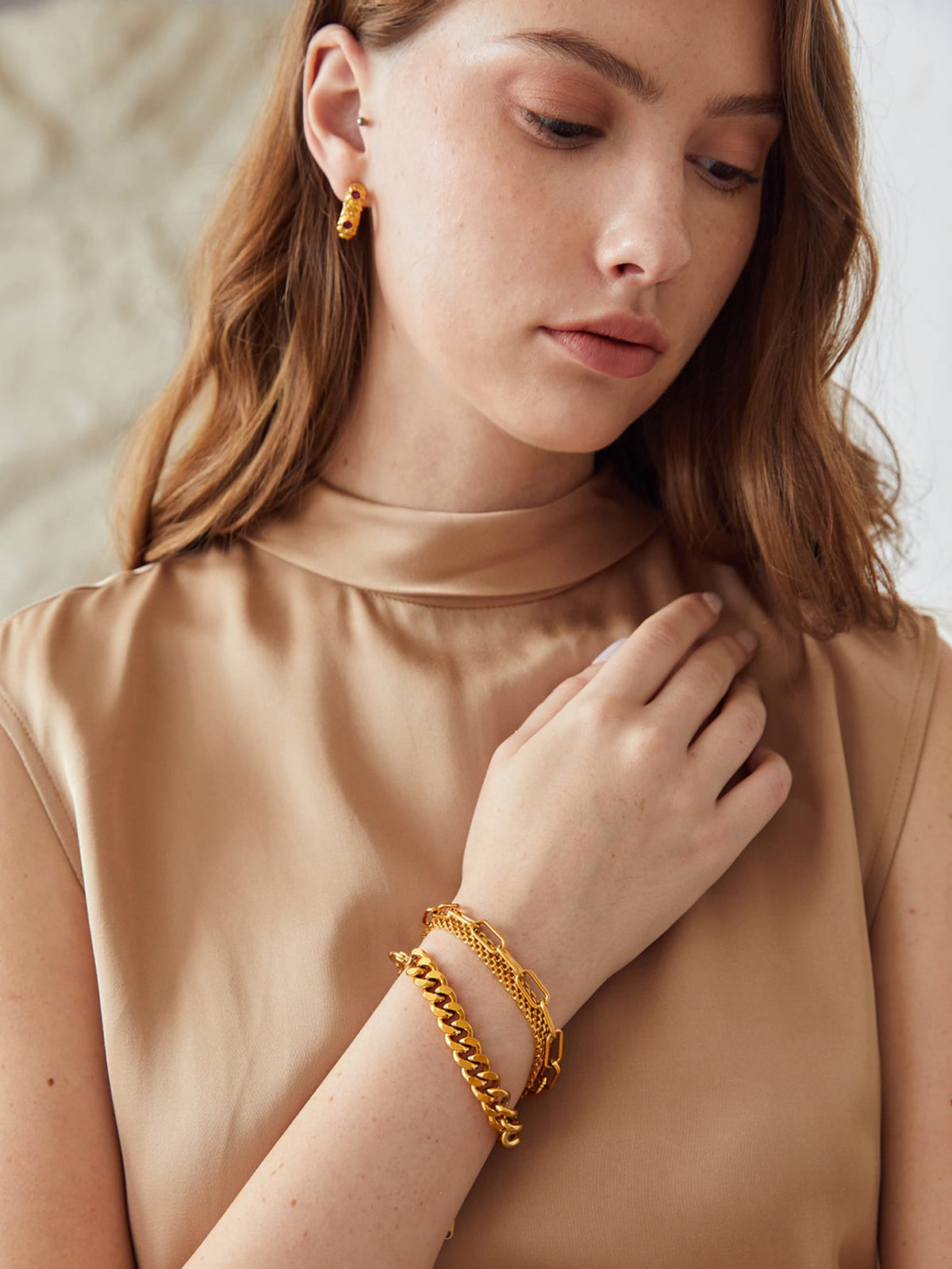 Kit com 3 Pulseiras de Corrente Sofia