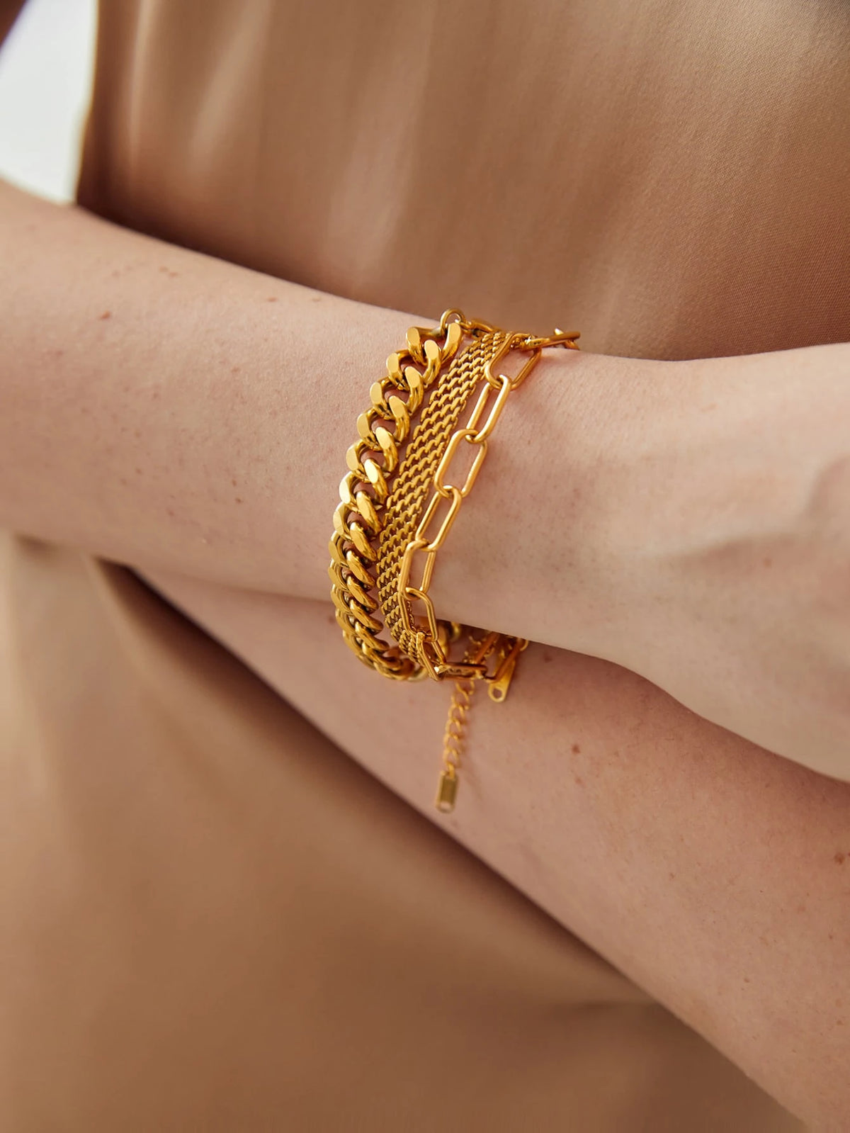Kit com 3 Pulseiras de Corrente Sofia