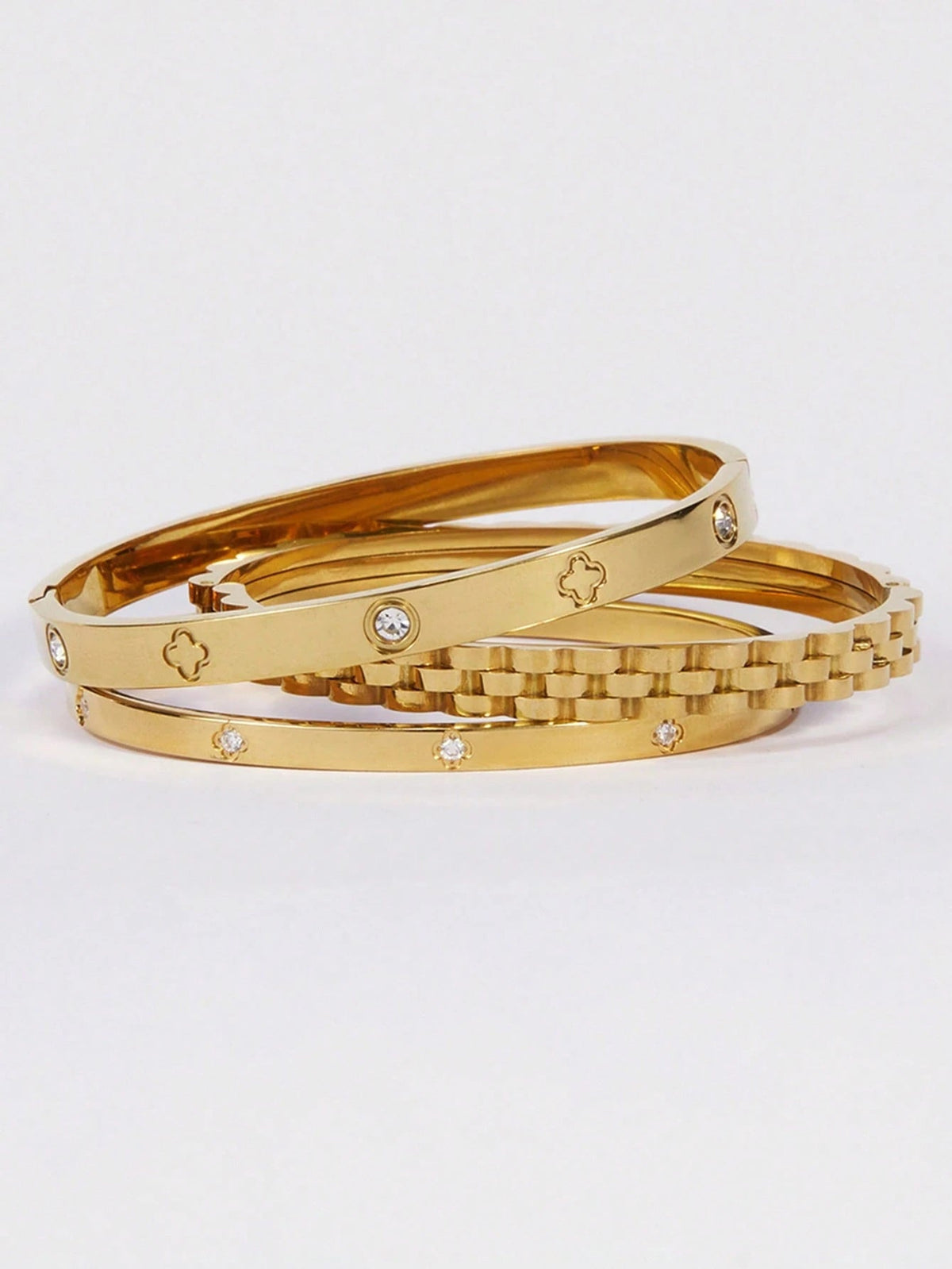 Pulseira Feminina Helena de Trevo Banhada a Ouro 18K TAINA JOIAS