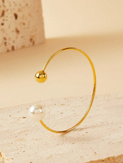Pulseira Feminina Isadora Banhada a Ouro 18K com Contas de Vidro TAINA JOIAS