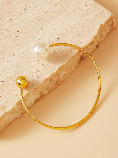 Pulseira Feminina Isadora Banhada a Ouro 18K com Contas de Vidro TAINA JOIAS