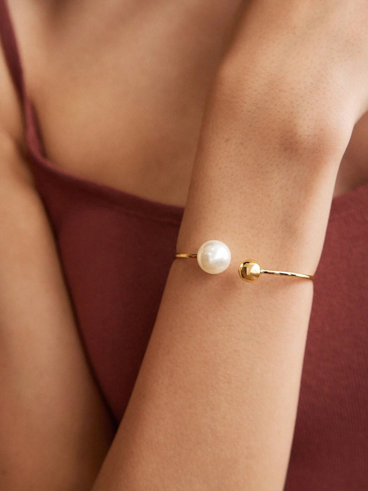 Pulseira Feminina Isadora Banhada a Ouro 18K com Contas de Vidro TAINA JOIAS