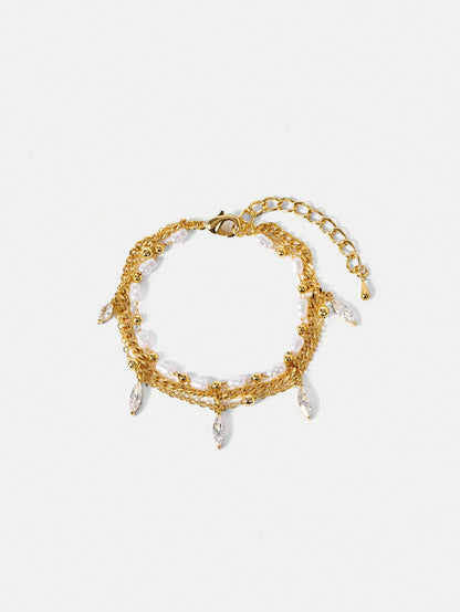 Pulseira Feminina Pérola Serena