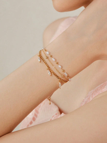 Pulseira Feminina Pérola Serena