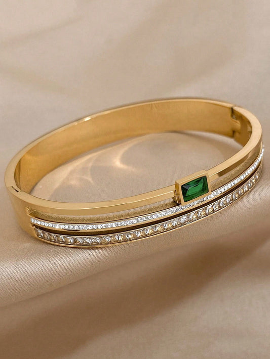 Pulseira Feminina Valentina com Zircônias Banhada a Ouro 18K TAINA JOIAS